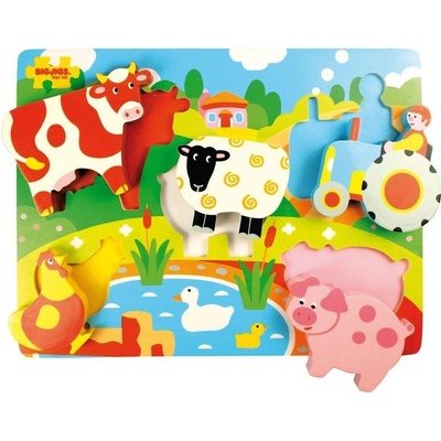 Bigjigs vkladacie puzzle Farma