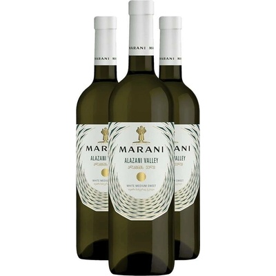 Marani ALAZANI VALLEY bílé polosladké gruzínské 2022 12% 3x 0,75 l (holá láhev)