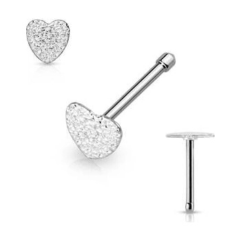Šperky4U piercing do nosu srdíčko N0017-ST