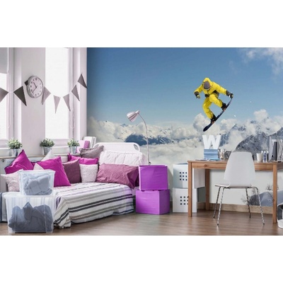 Dimex MA-5-1574 Samolepicí vliesová fototapeta na zeď Skákání snowboardisty rozměry 375 x 250 cm