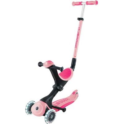 Globber Тротинетка с родителски контрол go up deluxe lights, пастелно розова (646-710-2)