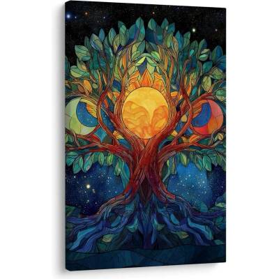 Obraz mystický strom života s měsícem - 60x90