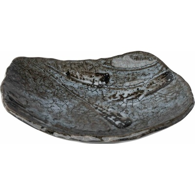 MIJ Jedálenský tanier SHIRANAMI 22 x 18 cm, modrá, keramika