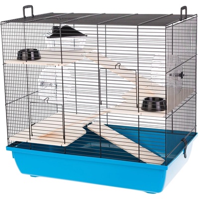 INTER-ZOO Pet Products Клетка за гризачи REX III + Wood 58 x 38 x 55 см СИНЯ