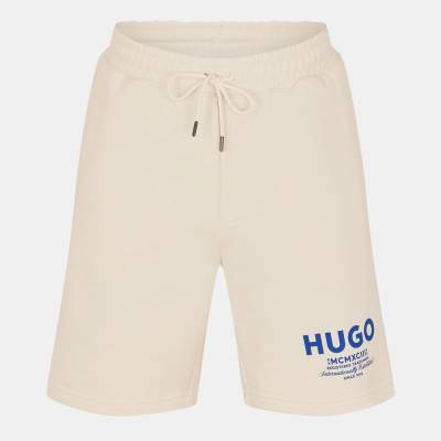 Hugo Поларени къси панталони Hugo Men's Nomario Fleece Jogger Shorts - Open White