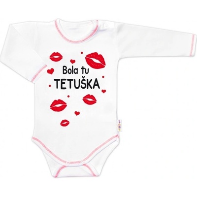 Body dlouhý rukáv s vtipným textem Baby Nellys Bola tu TETUŠKA