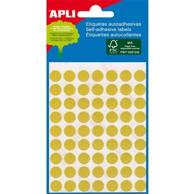 APLI Етикети, кръгли, 8 мм, с ръкописен текст, цветни, apli, жълти, 288 етикета в опаковка 2044 (2044)