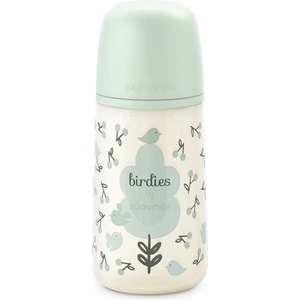 Suavinex Birdies Anticolic Baby Bottle бебешко шише Green 270ml