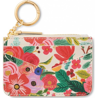 Klíčenka Rifle Paper Co. Cestovní peněženka / Garden Party, červená textil