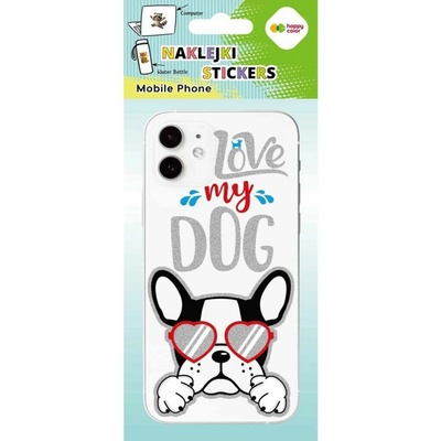 Happy color samolepky na mobil 9 x 20,5 cm love dog