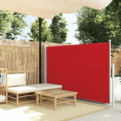 vidaXL Zatahovací boční markýza / zástěna 140 x 300 cm červená