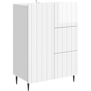 vidaXL Служебен шкаф Бял гланц 66 x 34, 5 x 91, 5 см Инженерна дървесина (894399)