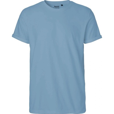 Neutral pánske tričko s ohrnutými rukávmi Dusty indigo