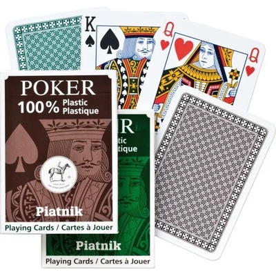 Карти за игра Piatnik - покер 100% plastic, кафяв