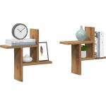 vidaXL Стенни рафтове, 2 бр, дъб артизан, 38x12x38 см, инженерно дърво (853253)