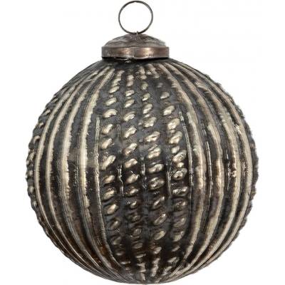 Clayre & Eef Mosazná antik vánoční skleněná ozdoba koule Ø 9*9 cm
