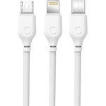 XO NB103 кабел за данни 3в1 USB - Type-C/мълния/microUSB, 100 см, БЯЛ XO-NB103_W (XO-NB103_W)