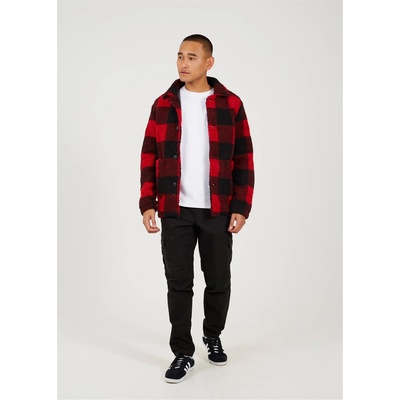 Brave Soul Яке Brave Soul Men's Checked Borg Long Sleeve Coach Jacket - Rd/Blk