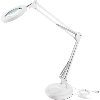- LED Димируема настолна лампа с лупа LED/8W/5V 2900/4500/7500K бял (MB0437)