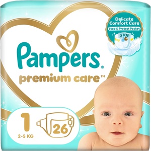 Pampers Premium Carry Pack (26 бр. /фол) S1