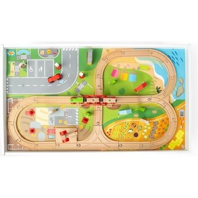 Bigjigs Rail Drevená vláčikodráha a stôl