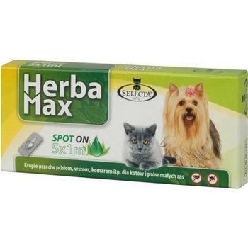Herba Max Spot-on pro psy kočky do 15 kg 5 x 1 ml