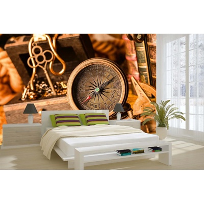 DIMEX ART Самозалепваща се флизелинова фототапета античен компас 375 x 250 см