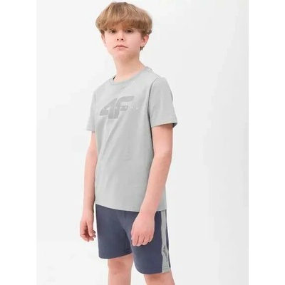 4F T-shirt chlapecké tričko s krátkým rukávem šedé