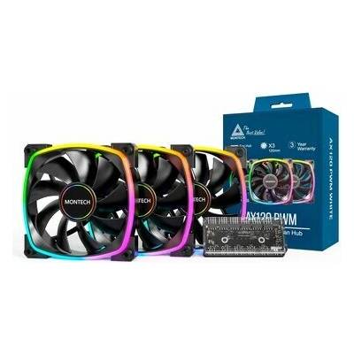 Montech AX120 PWM ARGB 3ks + porthub B