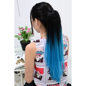Sleek Изкуствени опашки ombre - Черно/Синьо