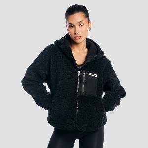 GymBeam Дамско яке Шерпа Black XL