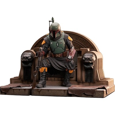 Gentle Giant Star Wars The Mandalorian Premier Collection Statue Boba Fett on Throne 24 cm