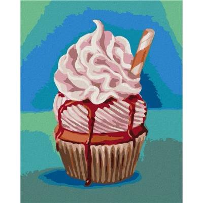 zuty Malování Podle Čísel Cupcake Se Šlehačkou Myroslava Voloschuk 80 x 100 Cm Plátno