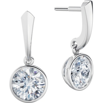DF náušnice 6413, biele zlato s laboratórnymi diamantmi s hmotnosťou 3,00 ct VS1/F