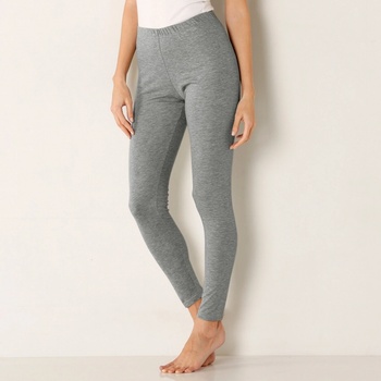 Termo legíny Thermoperle z úpletu interlock sivý melír