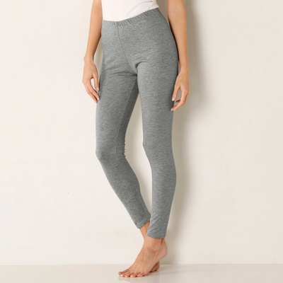 Termo legíny Thermoperle z úpletu interlock sivý melír