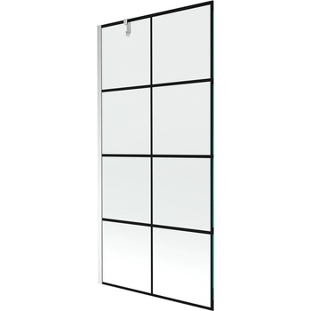 Mexen Next едно-крилен параван за вана 100 x 150 см, черна решетка, хром - 895-100-000-00-77-01 (895-100-000-00-77-01)