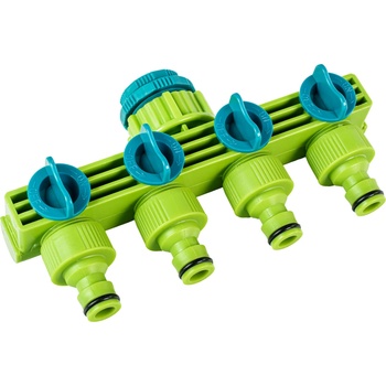TopGarden Разклонител 4 изхода със стоп 1/2"-3/4" tg
