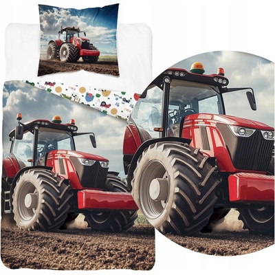 DETEXPOL Obliečky Traktor red Bavlna 140x200 70x80
