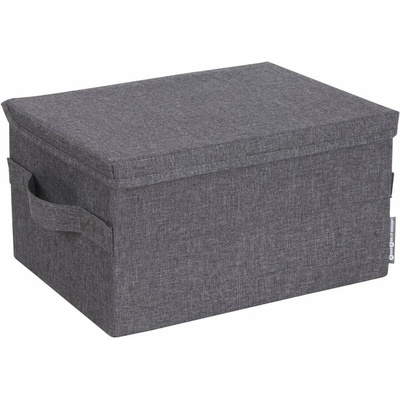 Bigso Box of Sweden úložný box s vekom 35 x 19 x 26 cm sivý