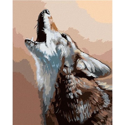 zuty Malování Podle Čísel Portrét Vyjící Kojot D. Rusty Rust 40 x 50 Cm Plátno Rám