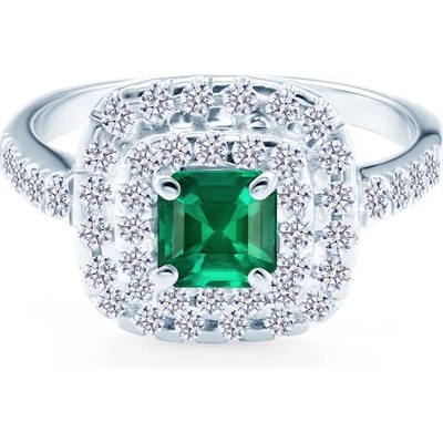 SAVICKI Годежен пръстен savicki: бяло злато, смарагд