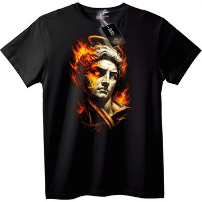 NOONEBRAND Тениска Огнен Бог - 5XL, White
