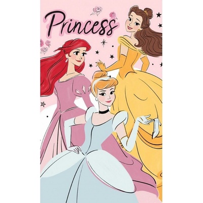 Carbotex Detský uterák Princess Popoluška Ariel a Belle 30x50 cm