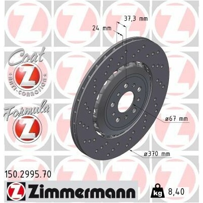 Brzdový kotouč ZIMMERMANN 150.2995.70
