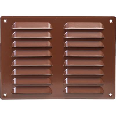 Ventishop KVMh 260x190 kovová hranatá větrací mřížka se síťkou, hnědá