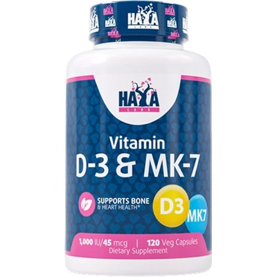 Haya Labs Vitamin D-3 1000 IU & МK-7 45 mcg [120 капсули]