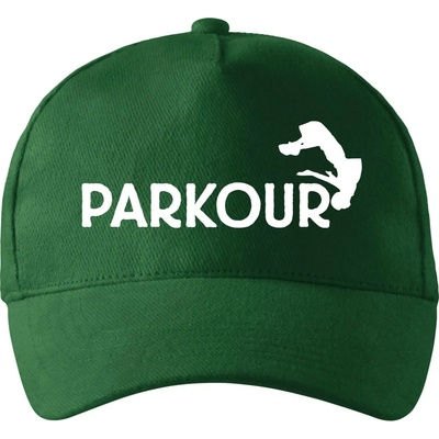 Parkour salto so zahnutým šiltom a mosaznou sponou Fľaškovozelená