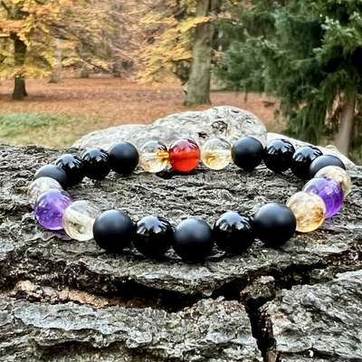 Živé kameny minerální náramek onyx ametyst citrín karneol ROZMANITOST NARM2021353