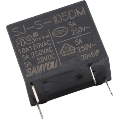 Relé SJ-S-105DM, 5V DC/250V AC 5A